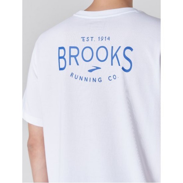 BROOKS(브룩스) [BROOKS Pride Tshirts] 브룩스 남성 글로벌 그래픽 티셔츠 화이트 S.I.VILLAGE