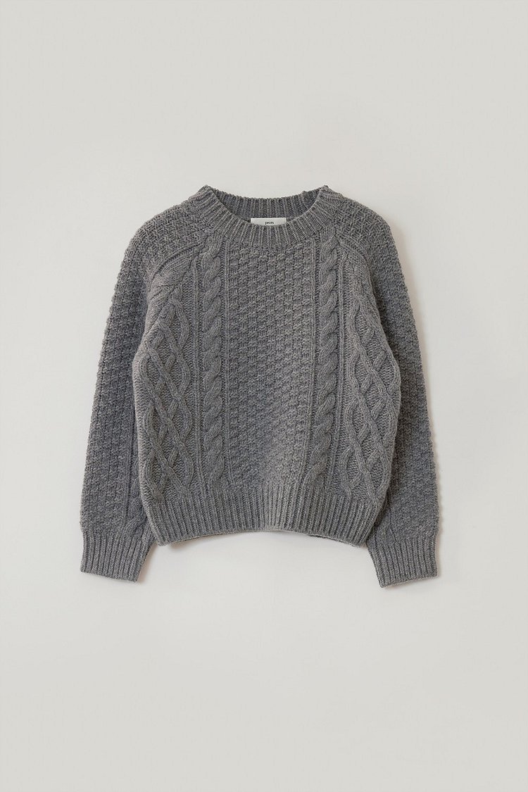 Cable Wool Knit (Gray)