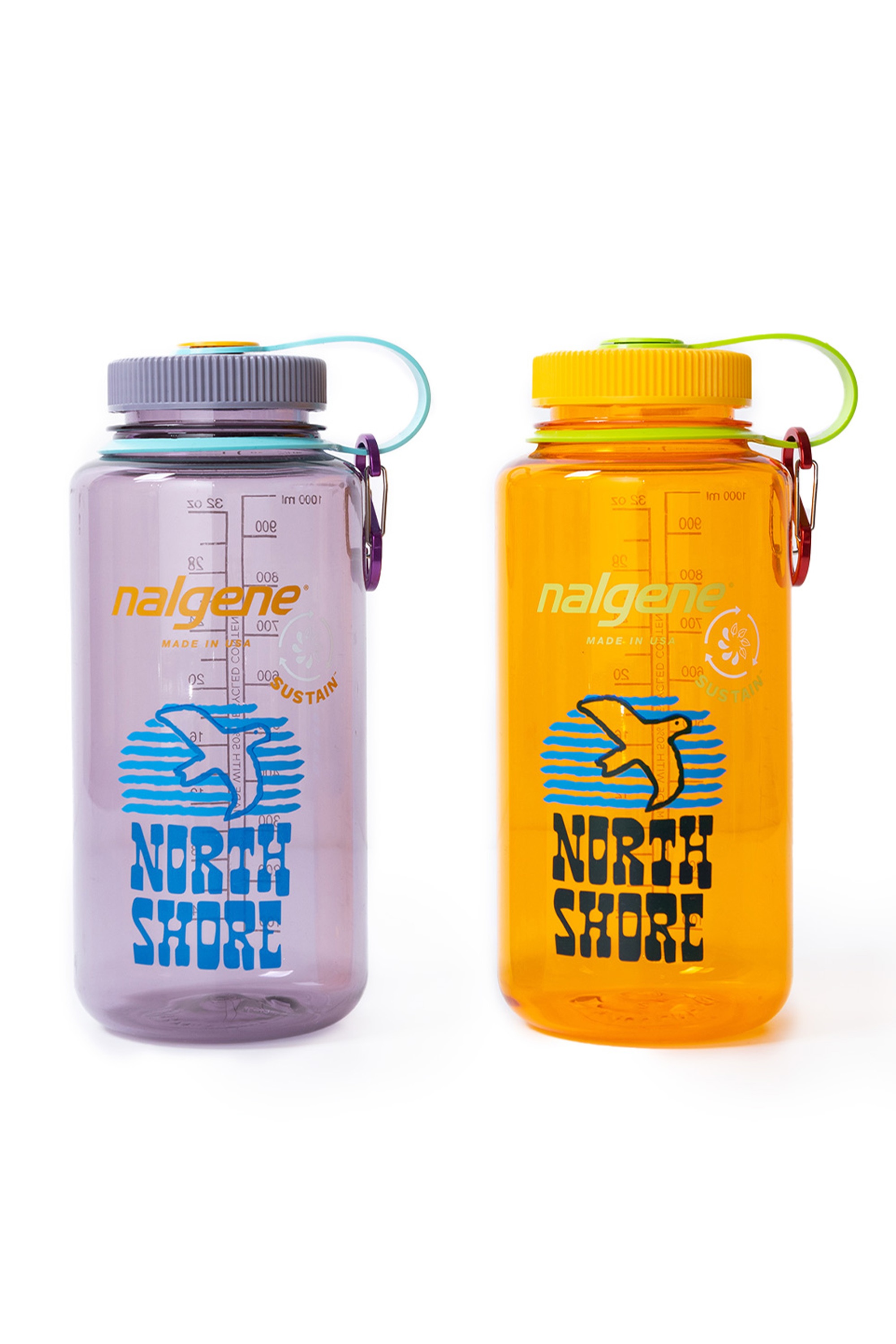 NORTH SHORE WATER BOTTLE 1L (AUBERGINE, CLEMENTINE)