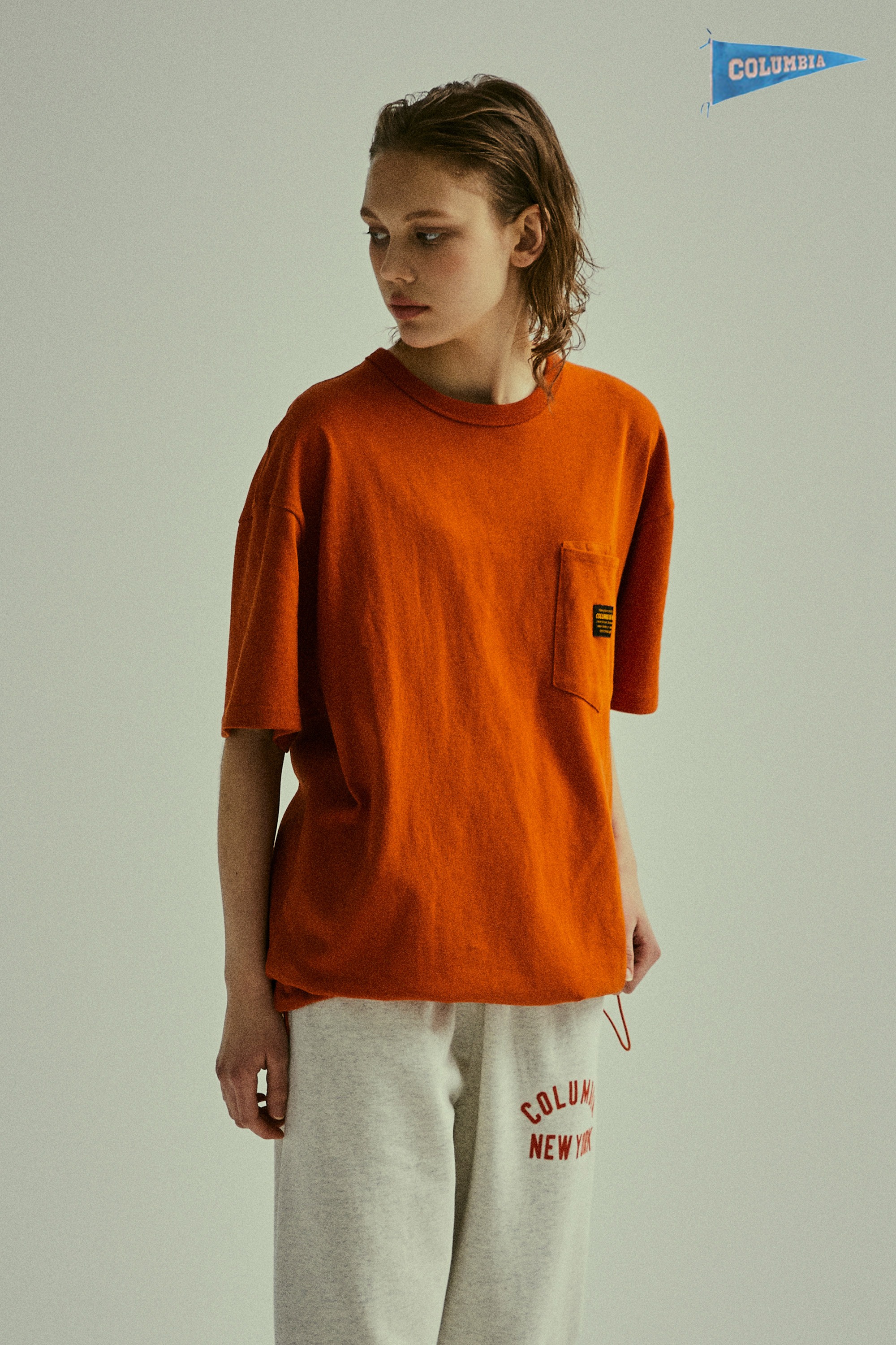 MIL-LABEL POCKET S/S T-SHIRTS 오렌지