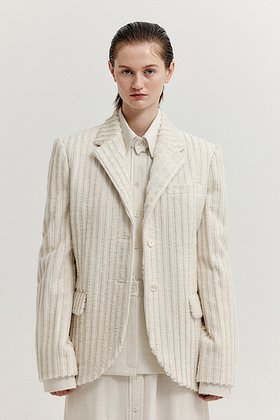 EENK(잉크) XIANA Single-Breasted Blazer - Ivory | S.I.VILLAGE (에스아이빌리지)