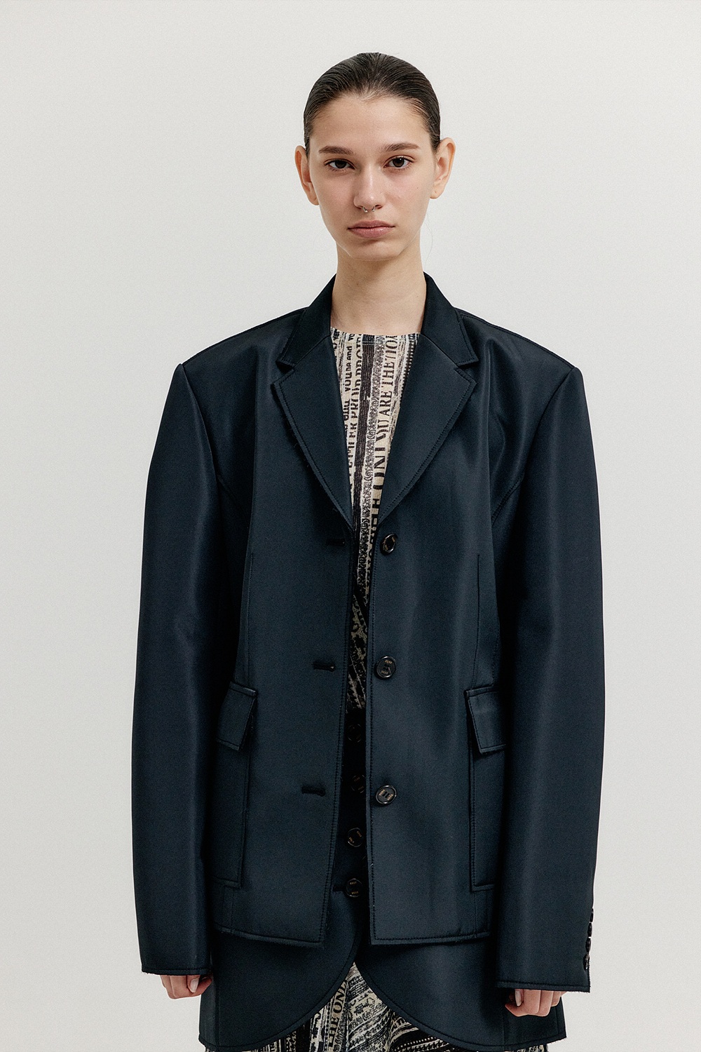 ジャケット EENK XXY Single-Breasted Blazer XXY Single-Breasted Blazer - Black : EENK SHOP