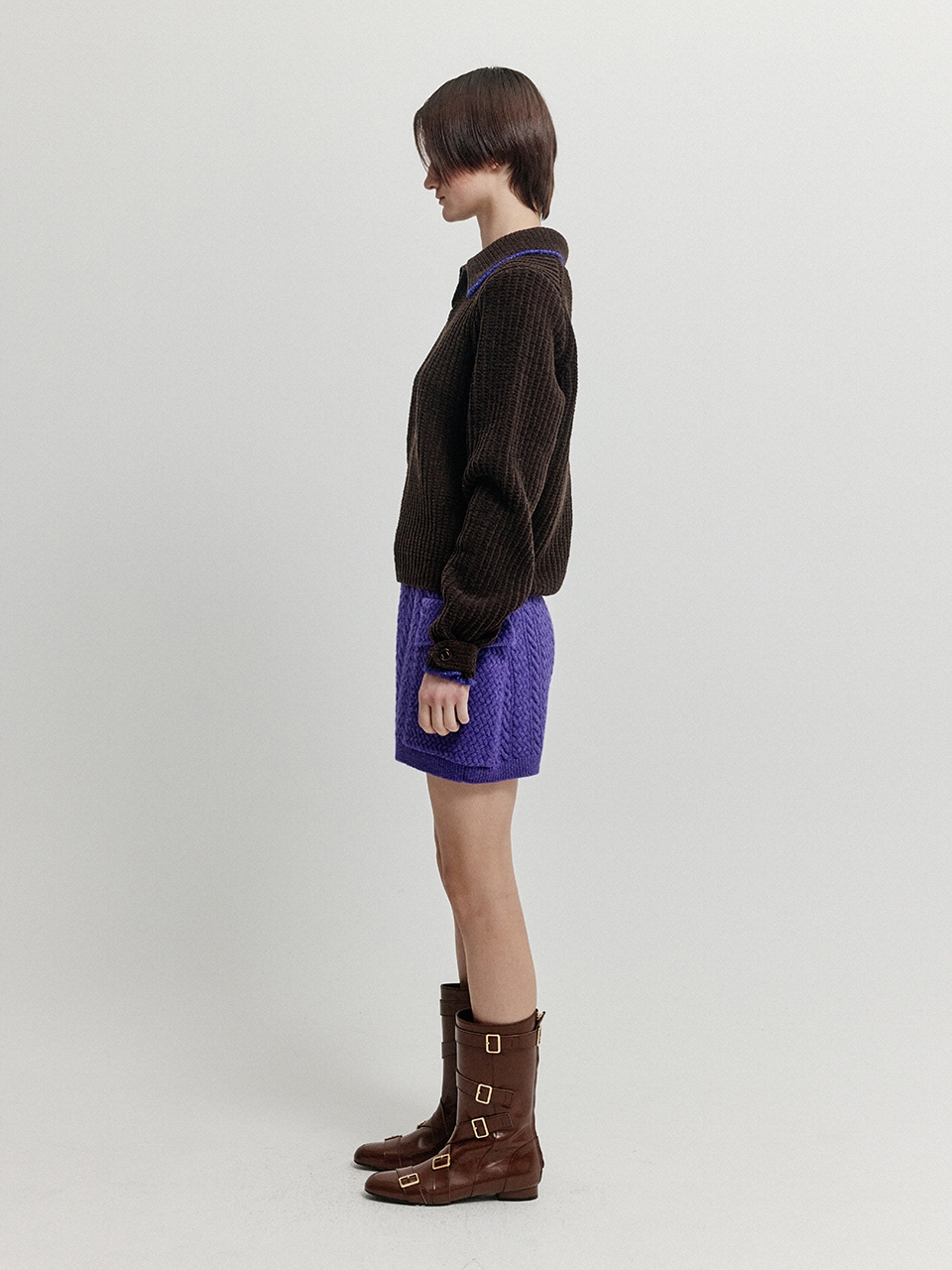 EENK(잉크) XEAR Collared Knit - Brown | S.I.VILLAGE (에스아이빌리지) [EENK]XEAR Collared Knit - Brown - 