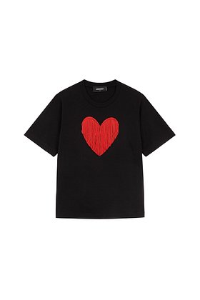 DSQUARED2(디스퀘어드2) 여성 비즈 하트 코튼 티셔츠 | S.I.VILLAGE (에스아이빌리지)