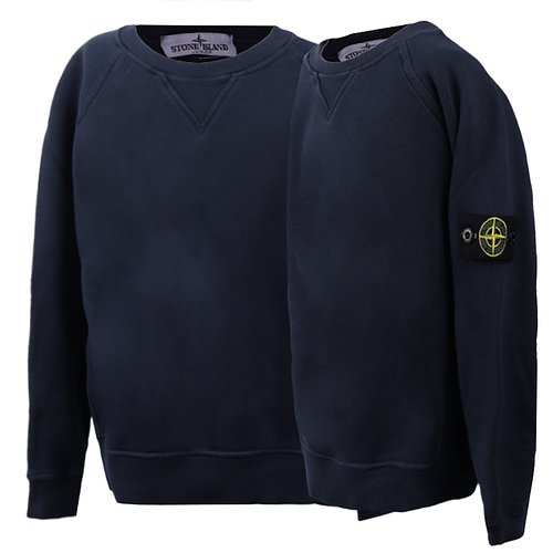STONE ISLAND KIDS(스톤 아일랜드 키즈) 스톤아일랜드 23FW 키즈 와펜 패치 맨투맨 블루 791662141 V0120 10-12Y | S.I.VILLAGE... 