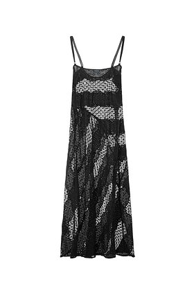 THEILMA(더 일마) 제이 크로쉐 플레어 드레스 블랙 | S.I.VILLAGE (에스아이빌리지)
