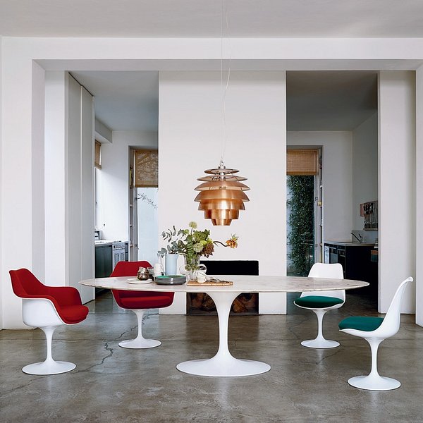 [Knoll] Saarinen Oval Dining Table 198cm (Laminate White)