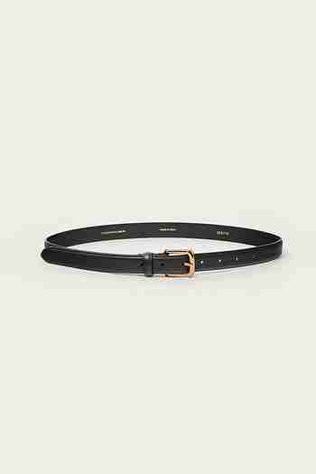 KINDERSALMON(킨더살몬) Bold Buckle Leather Belt Black | S.I.VILLAGE (에스아이빌리지)