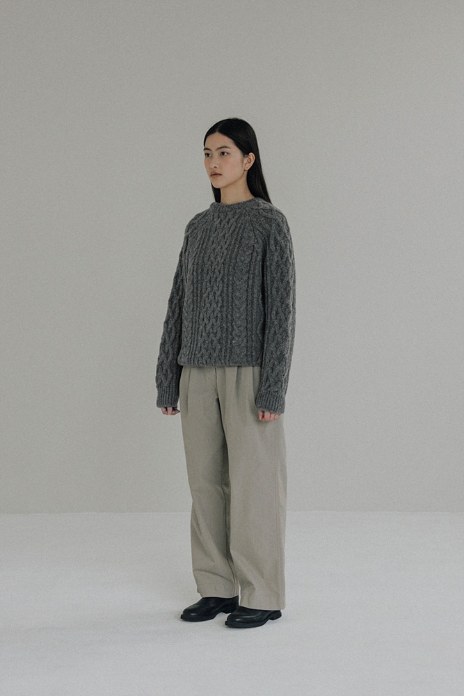 Vintage Cable Knit (Gray)