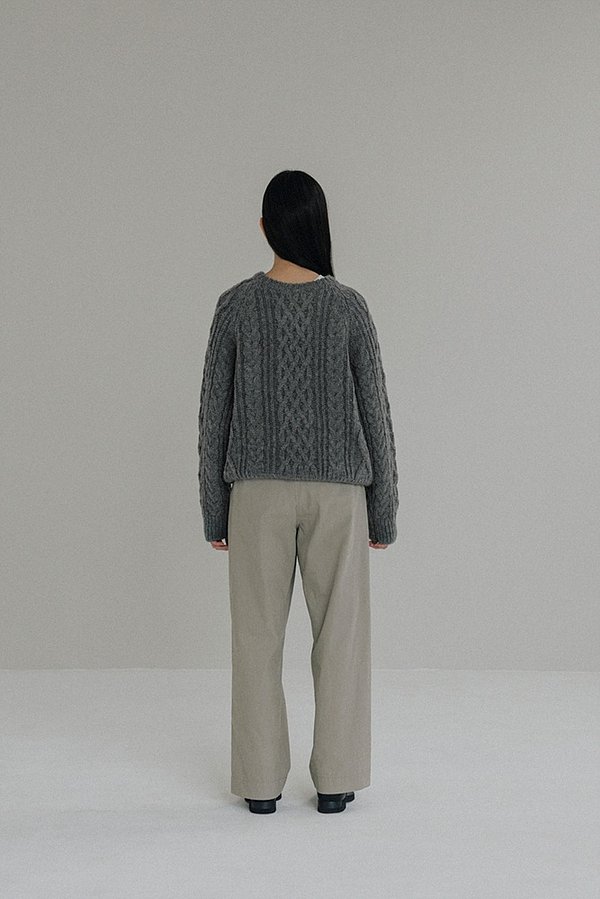 Vintage Cable Knit (Gray)