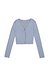 COVERED BUTTON SHORT CARDIGAN_ASH BLUE