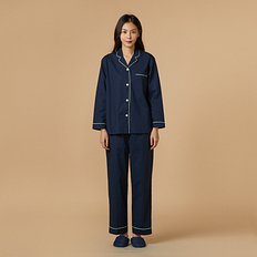 JAJU(자주) 여 BETTER 코튼 스트레치 파자마상하세트_네이비 | S.I.VILLAGE (에스아이빌리지)