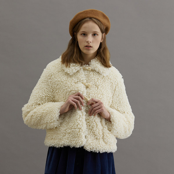 Fake Fur Toggle Coat_Ivory - S.I.VILLAGE [NEUL]Fake Fur Toggle Coat_Ivory -