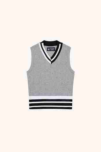 HORN GARMENT(혼가먼트) W NECK-LINE COLOR BLOCK POINT KNIT V-NECK VEST 니트 베스트 HP1SV73F | S.I.VILLAGE (에스아이빌리지)