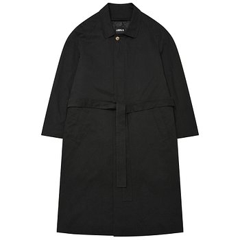 Washed Cotton Oversized Coat [Black]