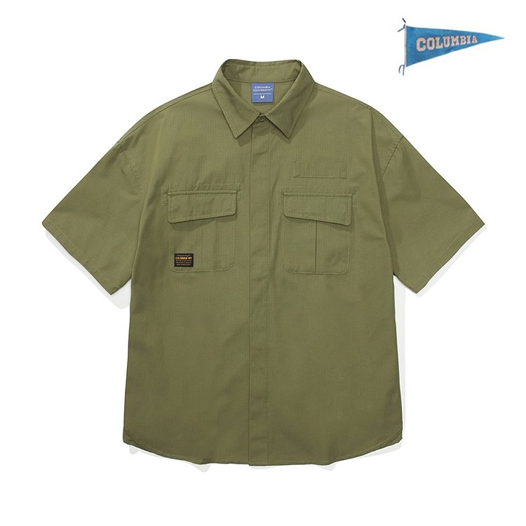 MIL-LABEL POCKET UNIFORM S/S SHIRTS 라이트카키