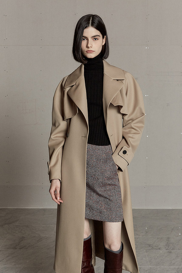 MUSEE(뮤제) LIENNE Slim Sillouete Trench Coat_Camel Beige | S.I.VILLAGE (에스아이빌리지) [MUSEE]LIENNE Slim Sillouete Trench... 