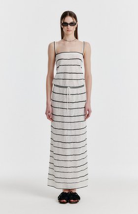 EENK(잉크) YOZOO Jacquard Stripe Knit Dress - Ivory | S.I.VILLAGE (에스아이빌리지)