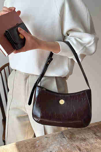 COTE DE MOI(꼬떼드무아) Ecrin shoulder bag - Chocolate brown | S.I.VILLAGE (에스아이빌리지)