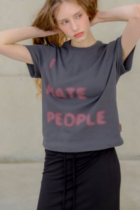 FRANKLY!(프랭클리) I Hate People T-Shirts, Navy | S.I.VILLAGE (에스아이빌리지)