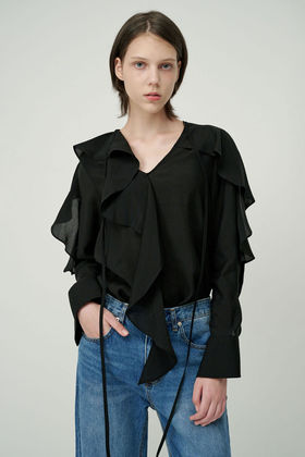 02ARMOIRE(세컨드 아르무아) Sera Blouse _ Black | S.I.VILLAGE (에스아이빌리지)