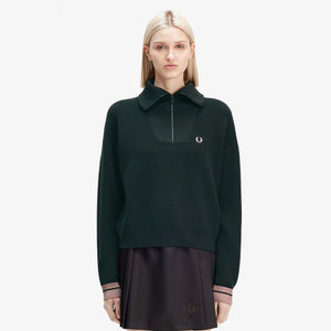 FRED PERRY(프레드페리) [Womens] 하프 집 니트 - 나이트그린 AFPF2438134-Q20 | S.I.VILLAGE (에스아이빌리지)