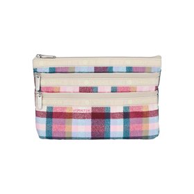 LESPORTSAC(레스포색) [레스포색] 핑크 플레이드 쓰리집 코스메틱 파우치 [7158.HA03] | S.I.VILLAGE (에스아이빌리지)