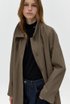 leather trench coat - taupe