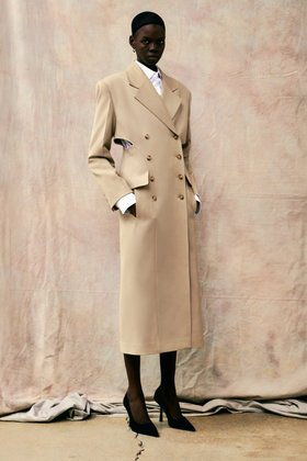 YCH(와이씨에이치) DOUBLE-BREASTED WOOL-BLEND COAT BEIGE (F24OT0052BE) | S.I.VILLAGE (에스아이빌리지)