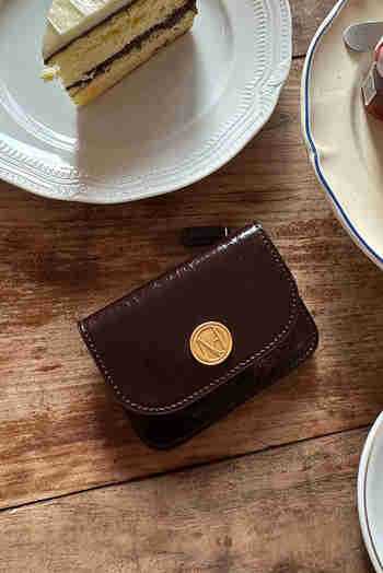 COTE DE MOI(꼬떼드무아) Ecrin card wallet - Chocolate brown | S.I.VILLAGE (에스아이빌리지)