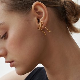 MZUU(엠주) MIMI Adorable Ribbon Earrings Medium | S.I.VILLAGE (에스아이빌리지)
