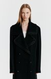 EENK(잉크) YEDIAN Lace-trim Big Collar Long Coat - Black | S.I.VILLAGE (에스아이빌리지)