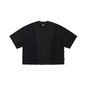 AJOBYAJO(아조바이아조) Knit Mixed Wide Top [BLACK] | S.I.VILLAGE (에스아이빌리지)