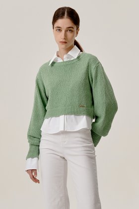 J.CHUNG(제이청) Coa Crop Knit Top_Light Green | S.I.VILLAGE (에스아이빌리지)