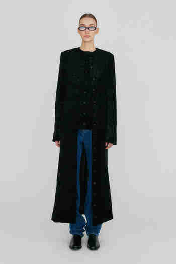 EENK(잉크) ZILOUS Round Neck Coat - Black | S.I.VILLAGE (에스아이빌리지)