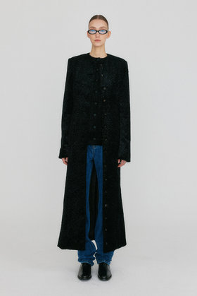 EENK(잉크) ZILOUS Round Neck Coat - Black | S.I.VILLAGE (에스아이빌리지)