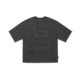 AJOBYAJO(아조바이아조) Shadow Boxing Applique T-Shirt [CHARCOAL] | S.I.VILLAGE (에스아이빌리지)