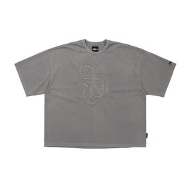 AJOBYAJO(아조바이아조) Sporty Logo Applique Washed T-Shirt [GREY] | S.I.VILLAGE (에스아이빌리지)