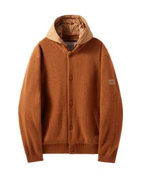 BROMPTON LONDON(브롬톤 런던) HOOD DETACHABLE HYBRID CARDIGAN  - ORANGE (P244UCD403) | S.I.VILLAGE (에스아이빌리지)