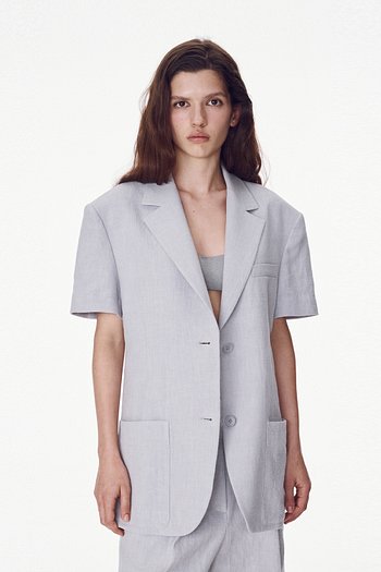 MAISONMARAIS(메종마레) Half Sleeve Single Jacket, Grey | S.I.VILLAGE (에스아이빌리지)