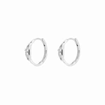 MZUU(엠주) SEASONS Lock Hoop Earrings_SILVER | S.I.VILLAGE (에스아이빌리지)