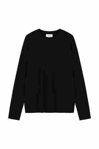 VIS A VIS(비자비) LONG SLEEVED CREW NECK TEE SHIRT (BLACK) | S.I.VILLAGE (에스아이빌리지)