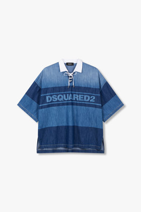 DSQUARED2(디스퀘어드2) 남성 레이스 넥 데님 럭비 티셔츠 | S.I.VILLAGE (에스아이빌리지)