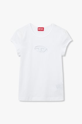 DIESEL(디젤) 여성 컷아웃 로고 코튼 티셔츠 | S.I.VILLAGE (에스아이빌리지)