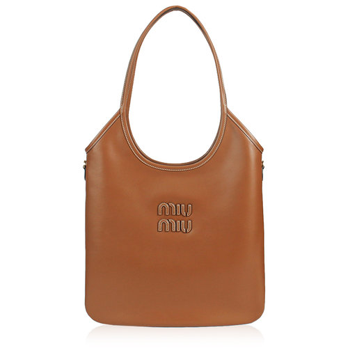 MIU MIU(미우미우) 미우미우 25SS 여성 아이비 레더 토트백 레귤러 코냑 5BG231 2CRW F0046 | 신세계V [MIU MIU]미우미우 25SS 여성... 