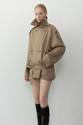 LEHA(레하) ARON BELTED COTTON-GABARDINE TRENCH JACKET (BEIGE) | S.I.VILLAGE (에스아이빌리지)