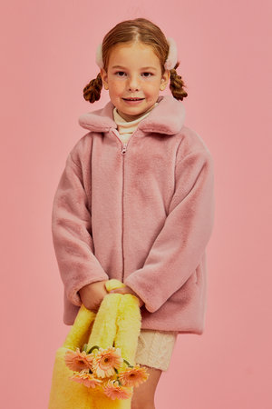 MOLLIOLLI(몰리올리) 몰리올리 ECOLILI kids daily fur coat [pink] | S.I.VILLAGE (에스아이빌리지)