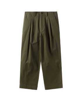 BROMPTON LONDON(브롬톤 런던) SEMI WIDE TWO TUCK TROUSERS - D/KHAKI (P244UPT403) | S.I.VILLAGE (에스아이빌리지)