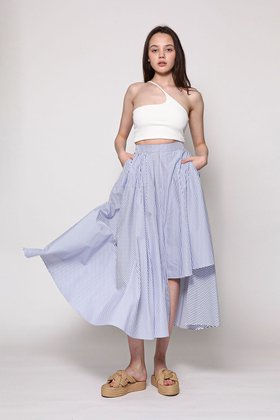 02ARMOIRE(세컨드 아르무아) Annabel Skirt _ Blue Stripe | S.I.VILLAGE (에스아이빌리지)