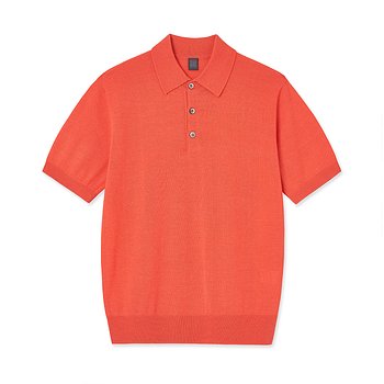 IOLO(이올로) Silk Blended Half Polo_Orange | S.I.VILLAGE (에스아이빌리지)